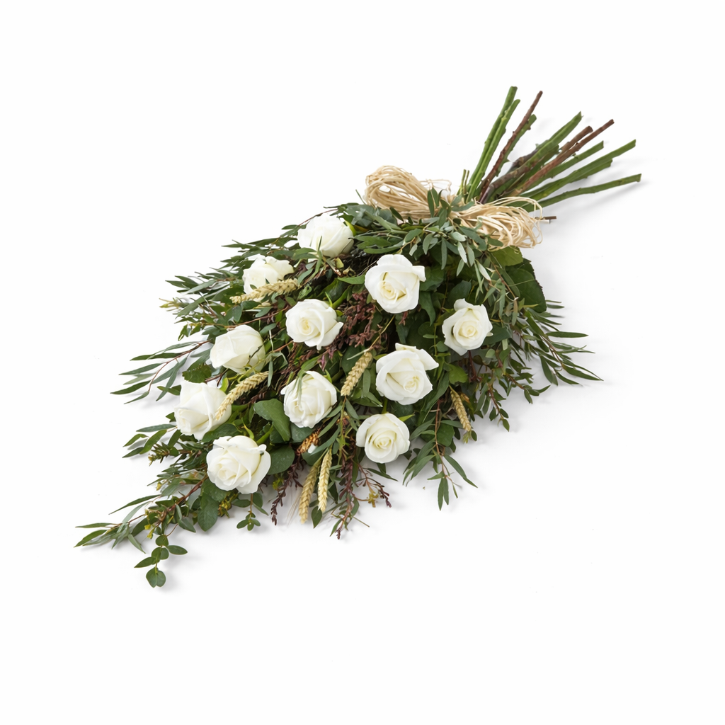 White Rose Casket Spray