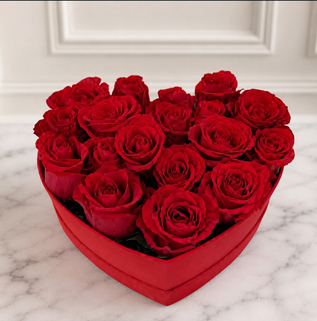 Luxury Red Rose Heart Box