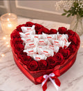 Luxury Heart-Shaped Rose & Raffaello Gift Box